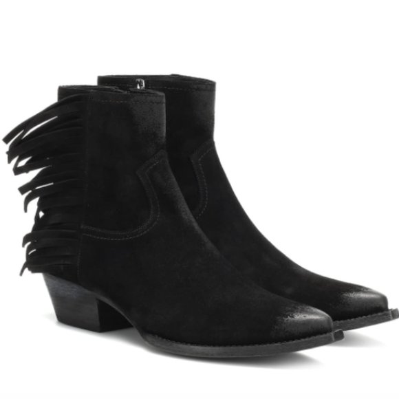 Yves Saint Laurent Shoes - YSL Lukas Heeled Black Ankle Boot